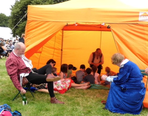 A tent full of engrossed children. Well done, that storyteller!